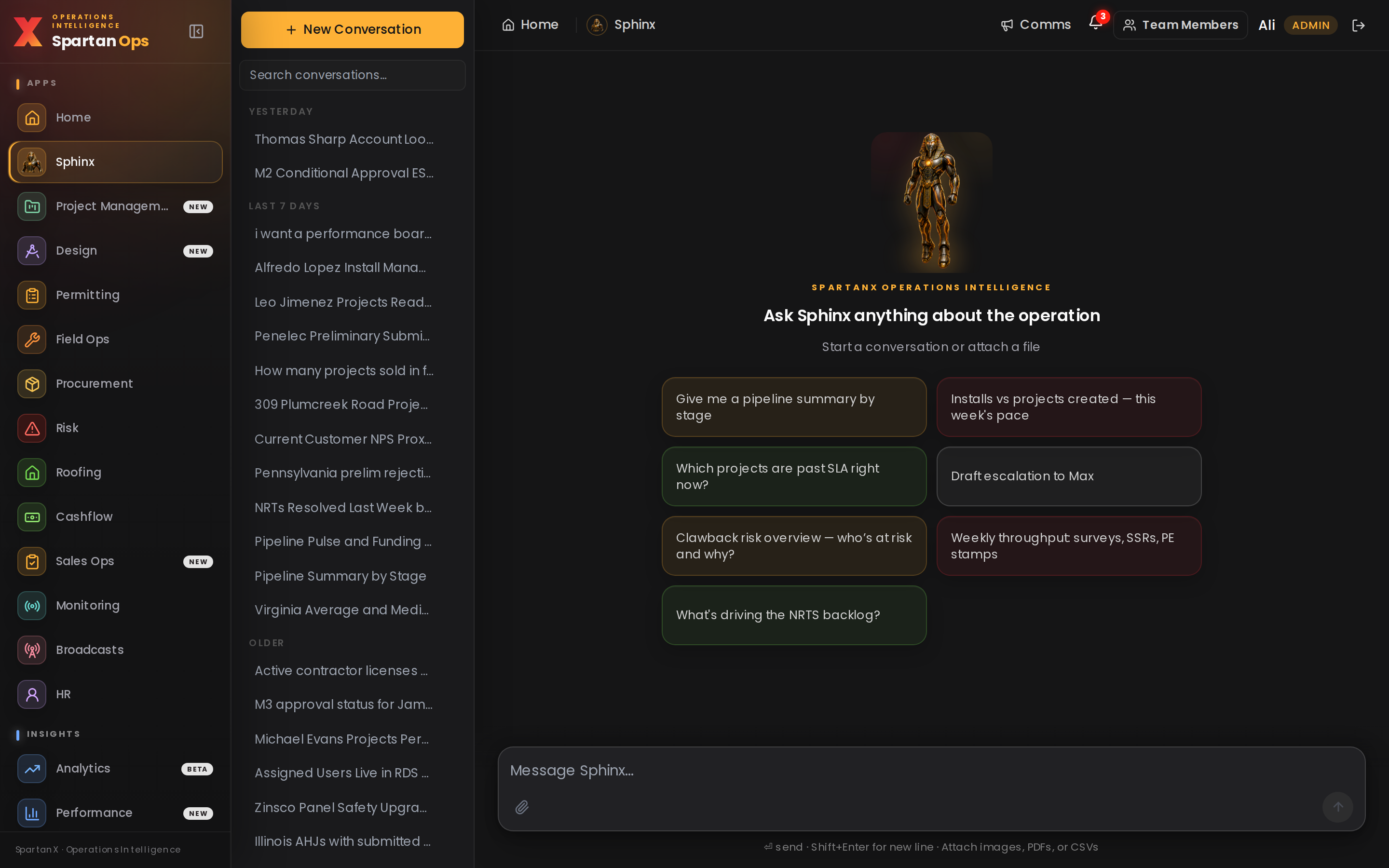 Sphinx operations chat — live