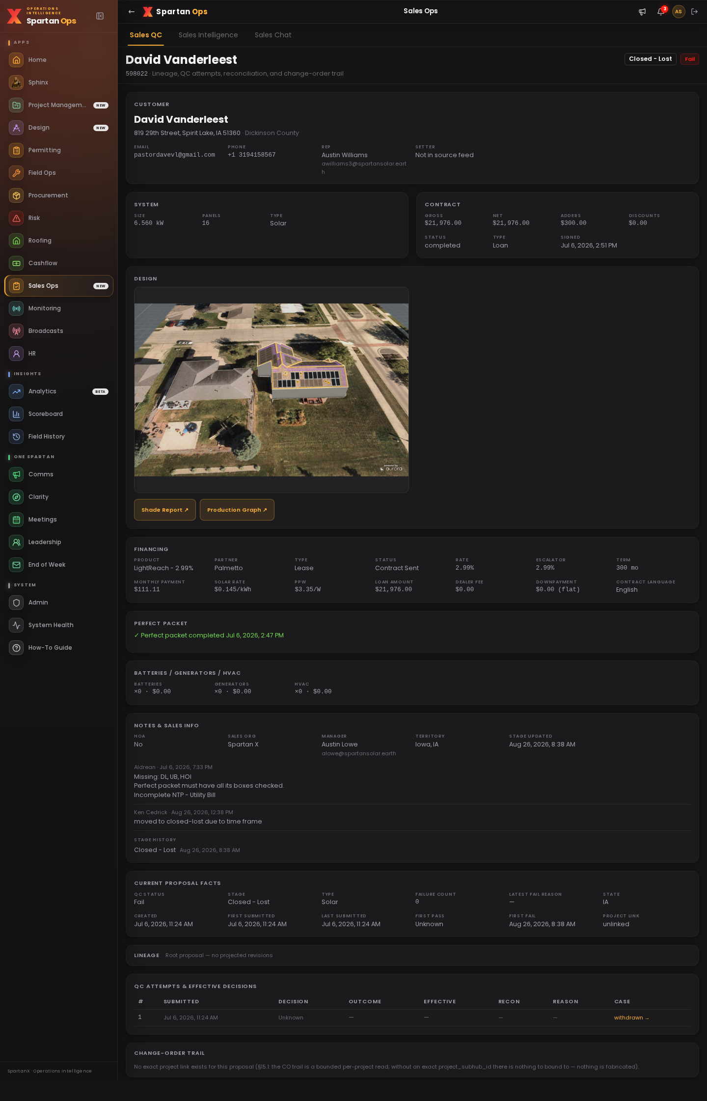 Proposal database detail view